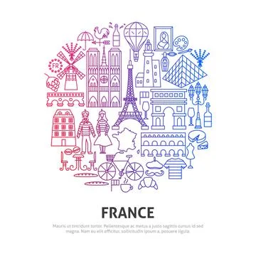 France Circle Concept Stock-Illustration