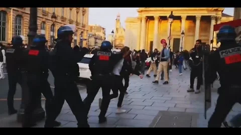 France: Clashes Erupt At Student Protest Against Presidential Runoff Candidates Stock Footage 182846353