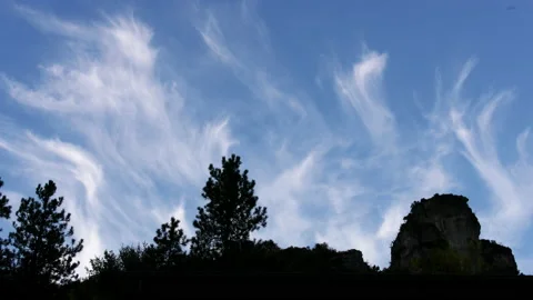 France clouds over silhouetted tree Stock Footage 131860364