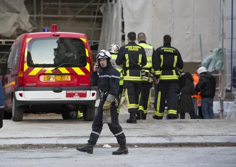 France Construction Site Collapse - Dec 2012 Stock Photos