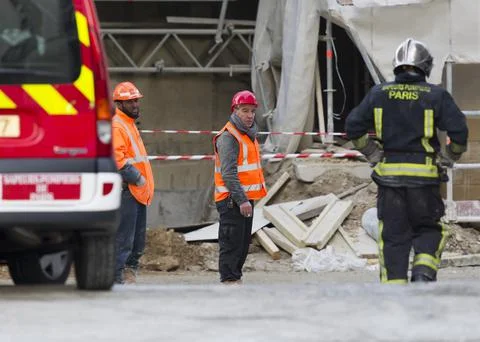 France Construction Site Collapse - Dec 2012 Stock Photos