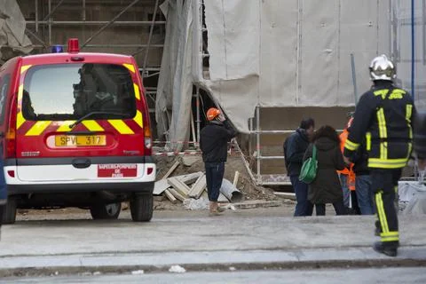 France Construction Site Collapse - Dec 2012 Stock Photos