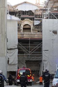 France Construction Site Collapse - Dec 2012 Stock Photos