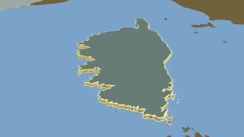 France - Corse extruded on solid map Illustrazione stock