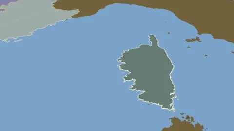 France - Corse outlined on solid map Illustrazione stock