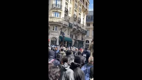 France: Crowd Gathers Outside Constitutional Council Protesting Over Pension... Stock Footage 238533509