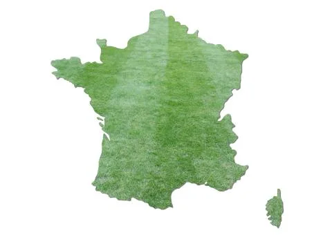 France cut grass map Stock Illustration
