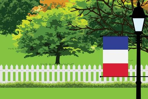 France Day Trees Lamp Vector Illustration Stock-Illustration