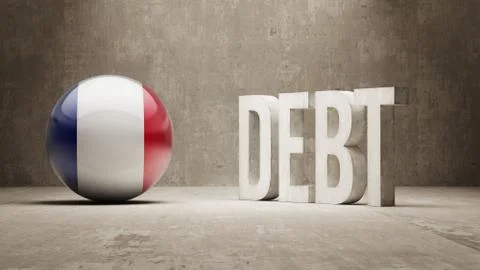 France. Debt  Concept Illustrazione stock