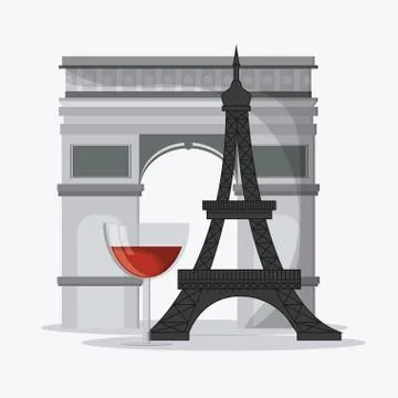 France design. eiffel tower and arch of trumph. vector graphic Stock Illustration