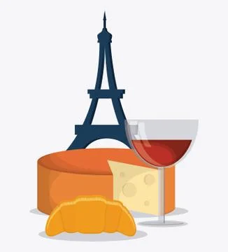 France design. eiffel tower landmark. vector graphic Ilustração Stock