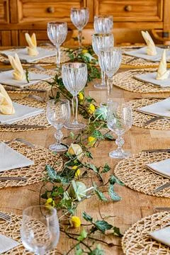 FRANCE-DIJON-EASTER-DINING-TABLE-CELEBRATION Stock Photos