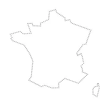 France dotted outline vector map イラスト素材