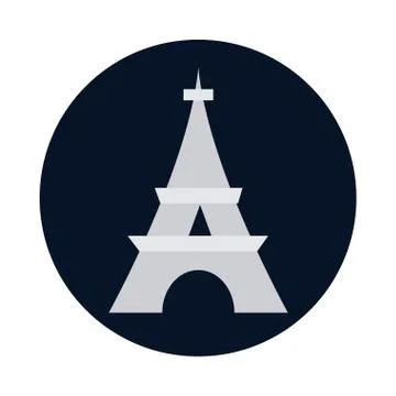 France eiffel tower block and flat style icon vector design Stock Illustration