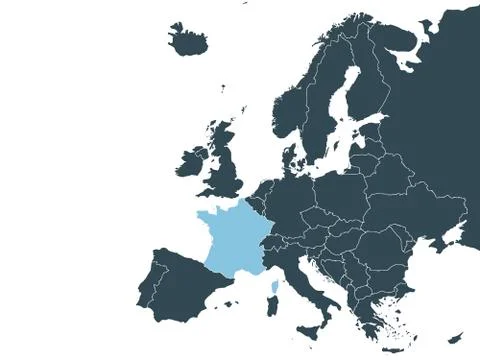 France on Europe map vector. Vector illustration. Stock-Illustration