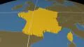 France extruded. Solids. Graticule. 4k or 4k+ Resolution