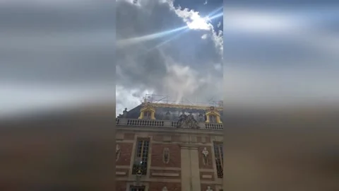 France: Fire Breaks Out During Renovation Works at Palace of Versailles in P... Video stock 277486577