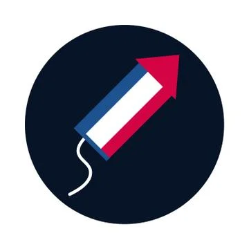 France firework block and flat style icon vector design Stock Illustration