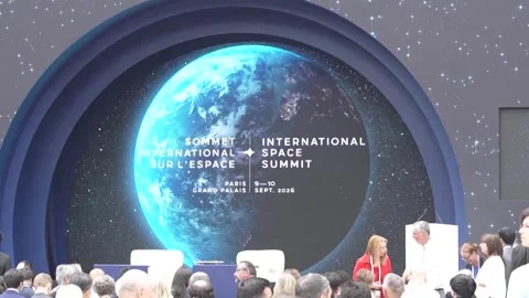 France: First Int'l Space Summit opening in Paris marred by U.S. no-shows... Stock-Footage 345152159