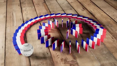 France Flag - Affected by Inflation Video stock 321533509