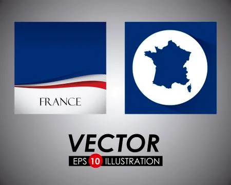 France flag and map design Stock Illustration