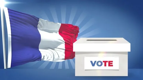 France Flag and voting box general election 2024 Stock Footage 343561471