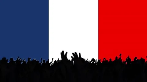 France flag background with people Stock Footage 62858859