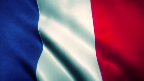 France Flag Blowing in the Wind Video stock 76056253