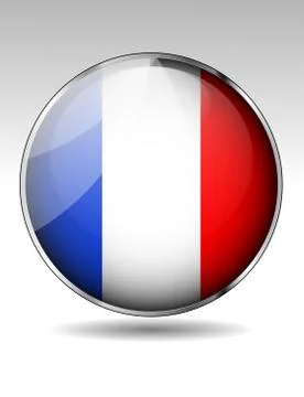 France flag button Stock Illustration