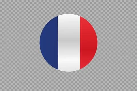 France flag in circle shape isolated  on png or transparent  background,Symbo Stock Illustration