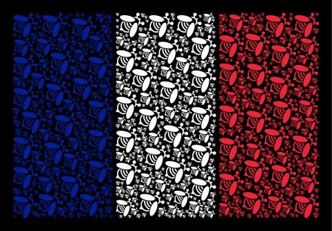 France Flag Collage of Bee Items Illustrazione stock