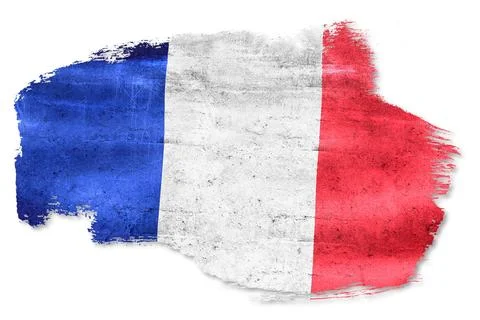 France flag creating brush stroke shape with grunge texture Stock Illustration