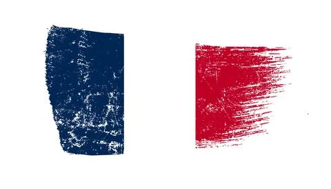 France Flag Designed in Brush Strokes and Grunge Texture Stock Illustration