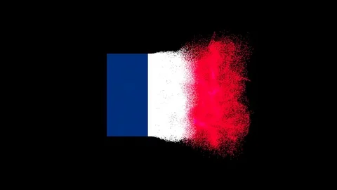 The France flag emerging from small particles Stock Footage 83198118