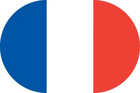 France flag in flat oval design 스톡 일러스트