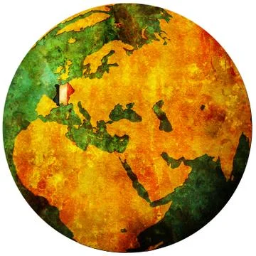 France flag on globe map 库存插图