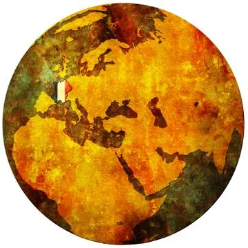 France flag on globe map イラスト素材