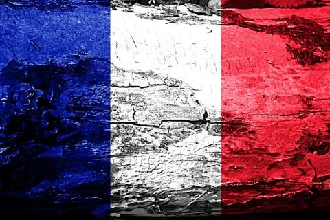 France flag with grunge texture Stock Illustration