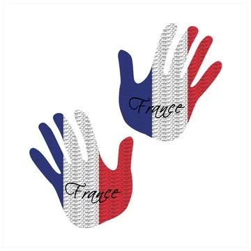 France flag hand vector graphic illustration Stock Illustration