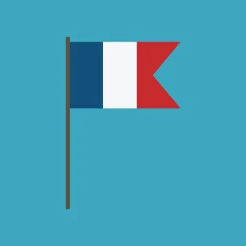 France flag icon in flat design Stock Illustration