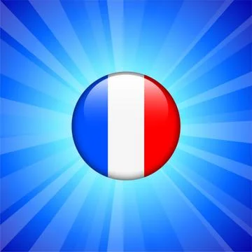 France Flag Icon on Internet Button Stock Illustration