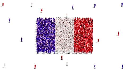 France Flag. A large group of people for... | Stock Video | Pond5