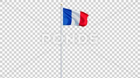 France flag, long shot, isolated with alpha channel Stock Photos
