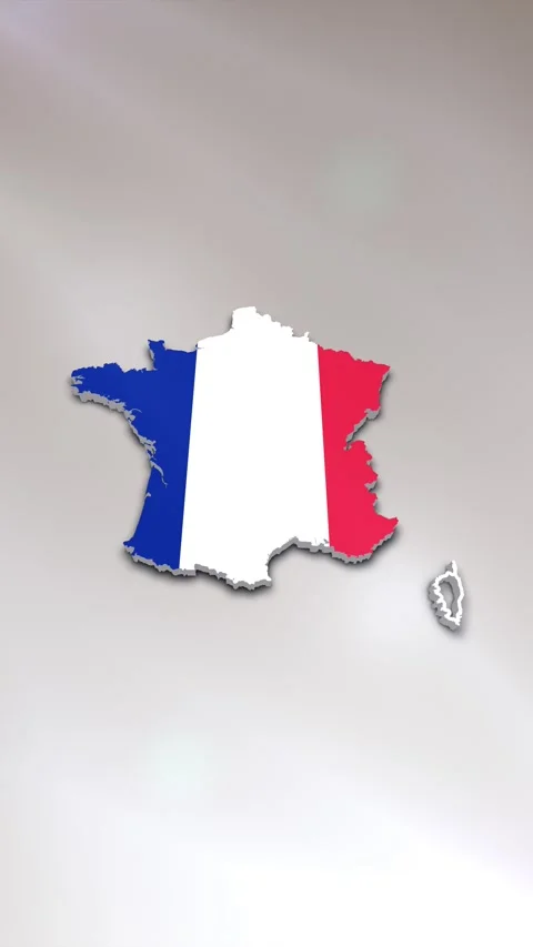 France Flag on Map Stock Footage 278173141