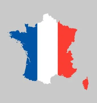 France flag map Stock Illustration