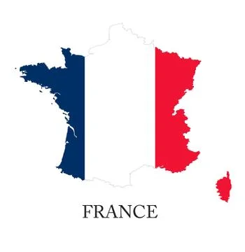 France flag map Stock Illustration