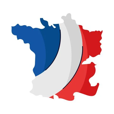 France flag in map Stockillustratie