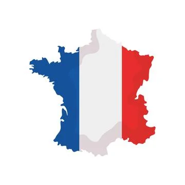 France flag in map Stock Illustration