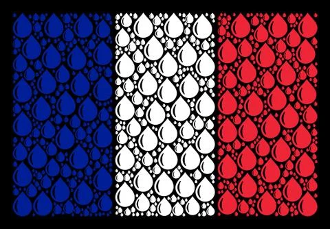 France Flag Pattern of Drop Icons Illustrazione stock