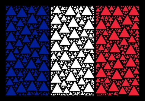 France Flag Pattern of Filled Triangle Icons Illustrazione stock